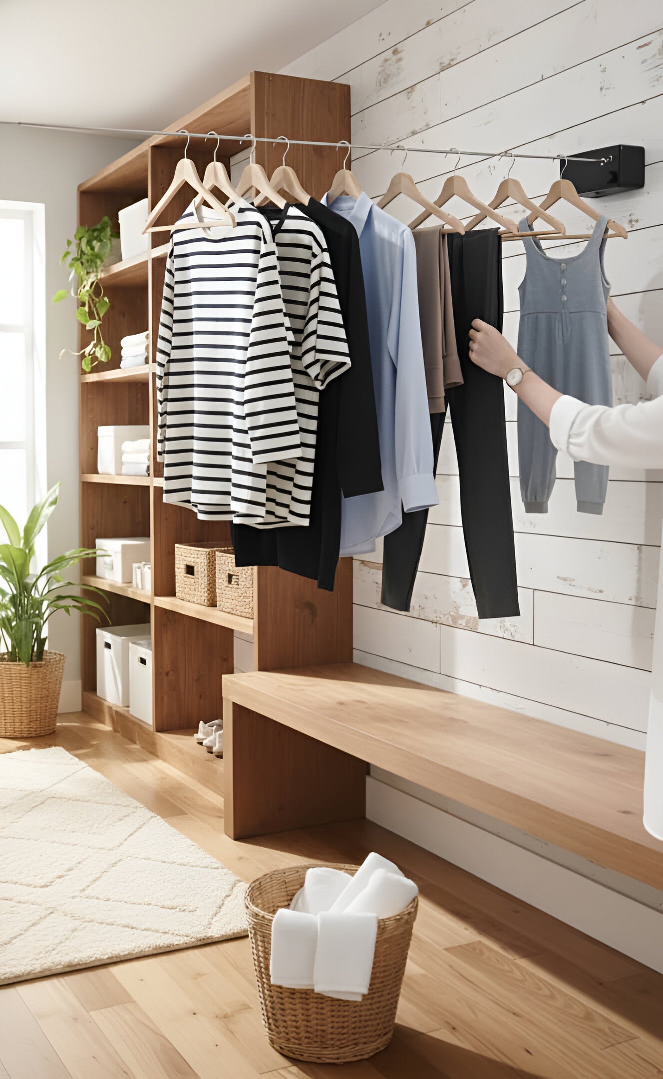 Indoor Household Invisible Telescopic Drying Rack